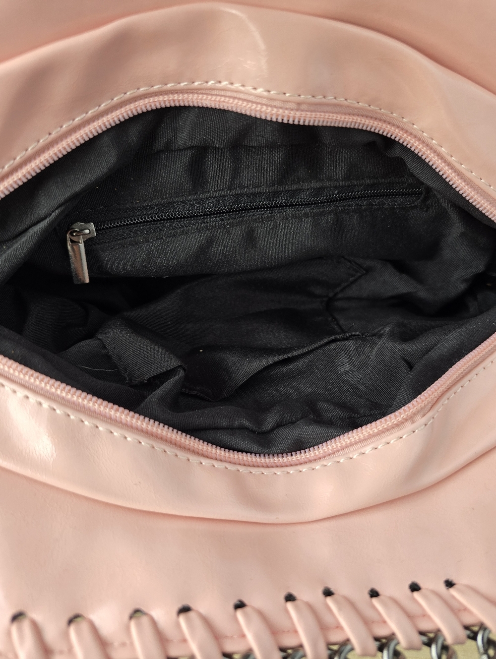 Gothic Pink Vegan Cross Body Bag Chain Clutch Purse - Picture 11 of 13